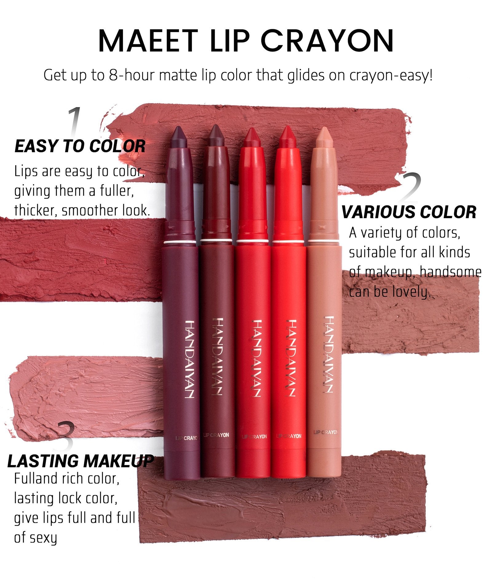 πRotating Sharpenable Matte Lipstick Pencils