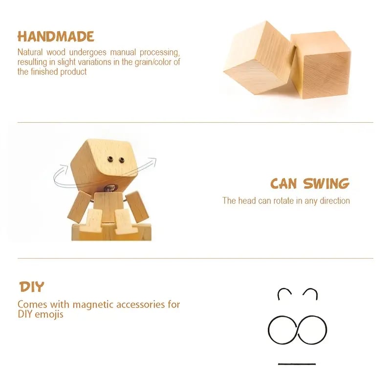 🔥Last Day Discount 49% Off🔥Charming Little Wooden Figure That Sways with 12PCS Magnetic Expressions
