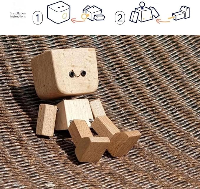 🔥Last Day Discount 49% Off🔥Charming Little Wooden Figure That Sways with 12PCS Magnetic Expressions